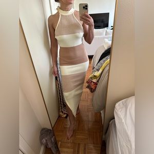 Knit halter midi dress